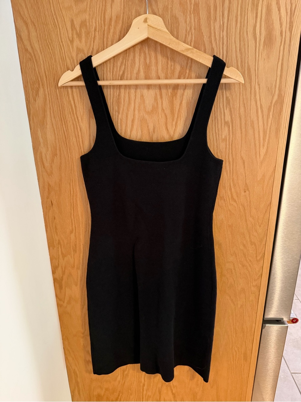JCREW Classic Black Square-Neck Knit Dress NWT